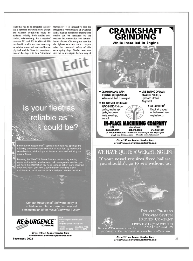 Maritime Reporter Magazine, page 23,  Sep 2002