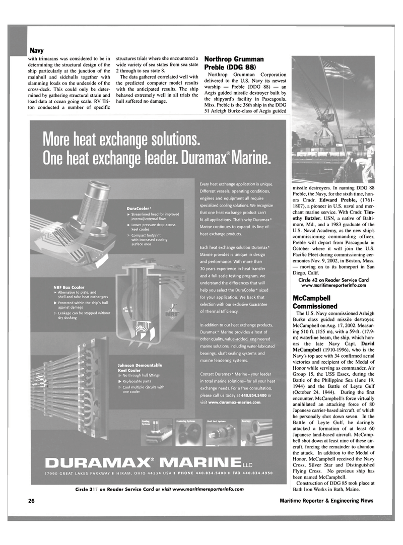 Maritime Reporter Magazine, page 26,  Sep 2002