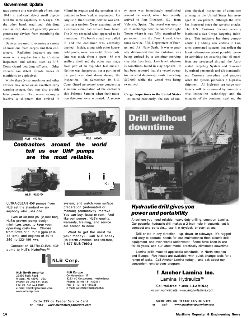 Maritime Reporter Magazine, page 14,  Oct 2002
