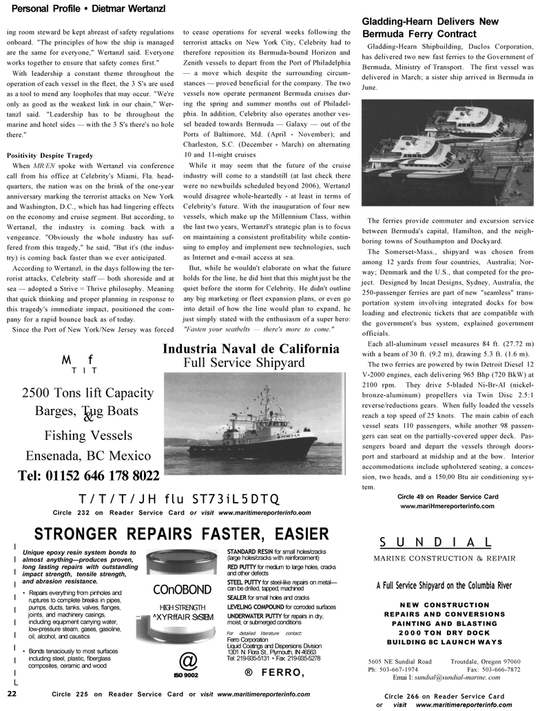 Maritime Reporter Magazine, page 22,  Oct 2002
