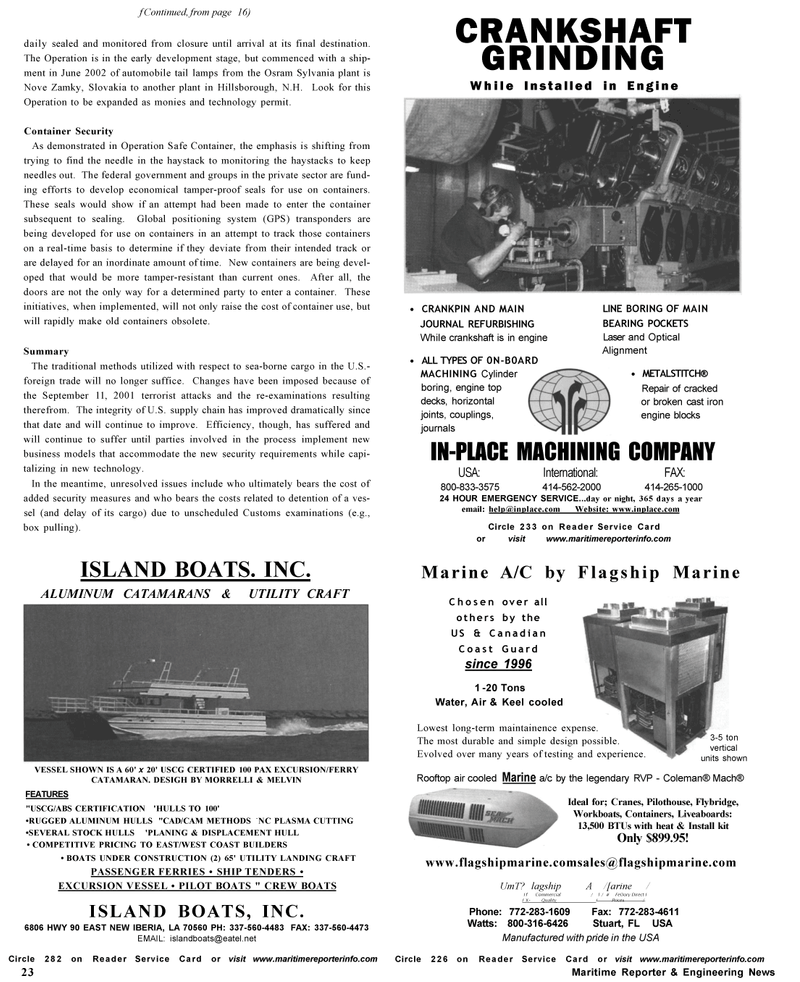 Maritime Reporter Magazine, page 23,  Oct 2002
