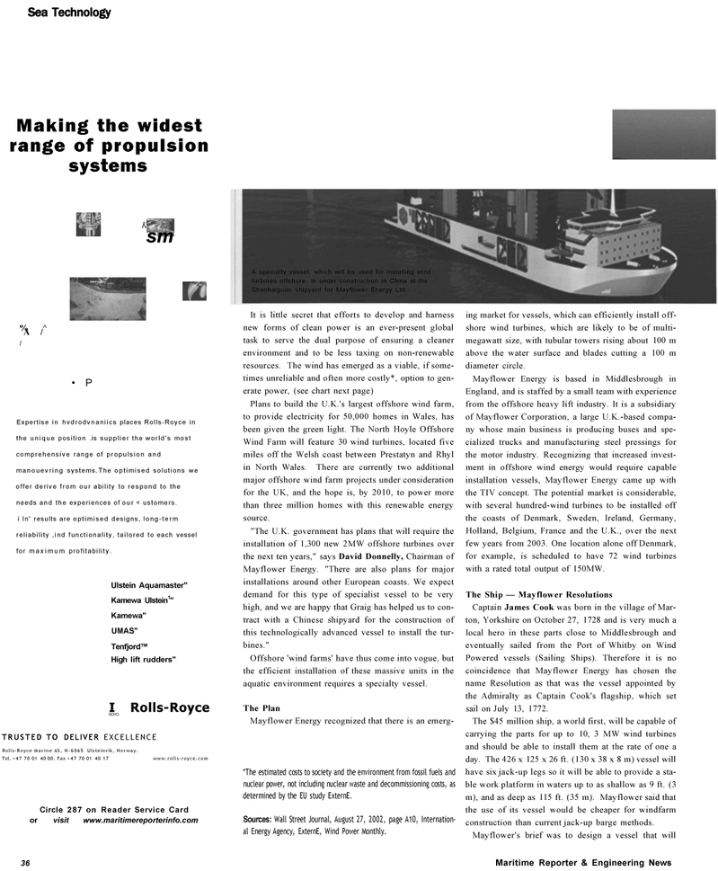 Maritime Reporter Magazine, page 36,  Oct 2002