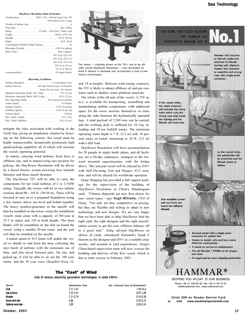 Maritime Reporter Magazine, page 37,  Oct 2002