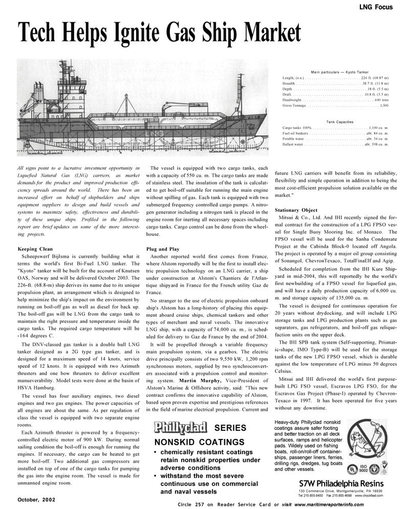 Maritime Reporter Magazine, page 44,  Oct 2002