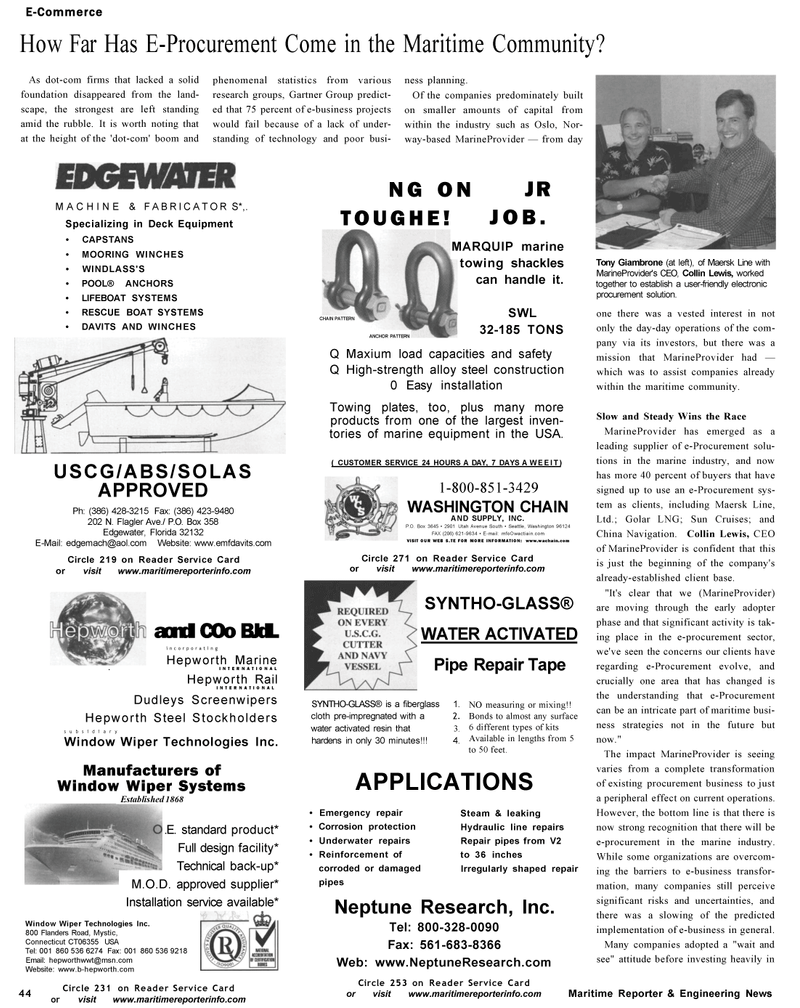 Maritime Reporter Magazine, page 45,  Oct 2002