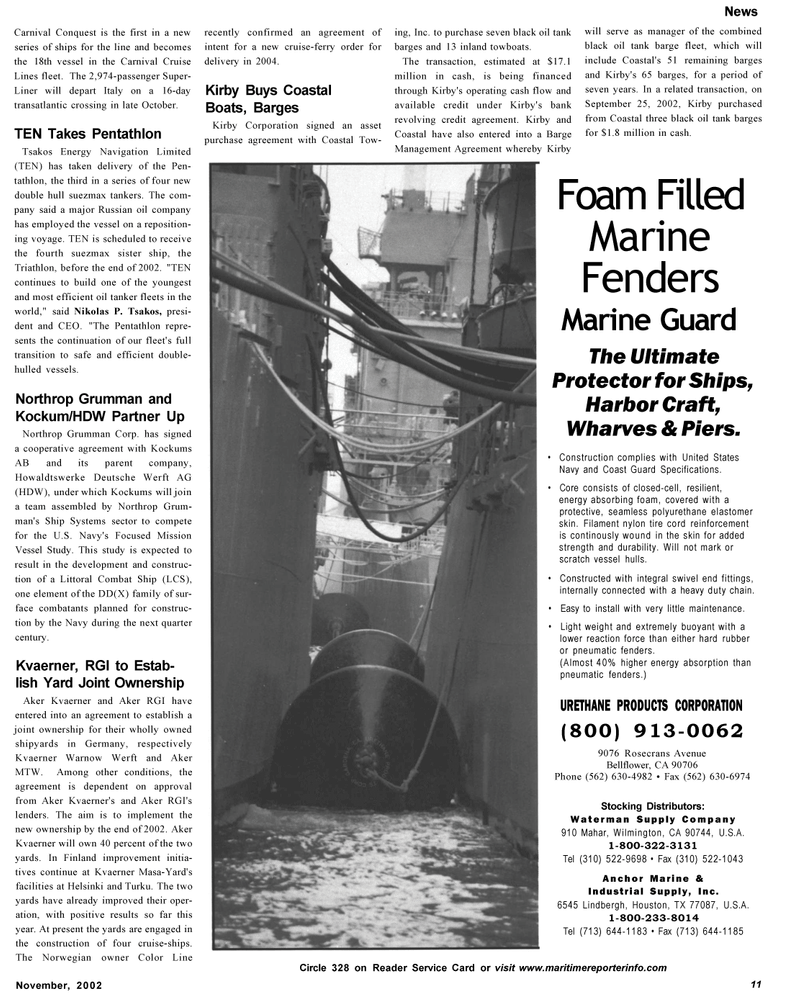 Maritime Reporter Magazine, page 11,  Nov 2002