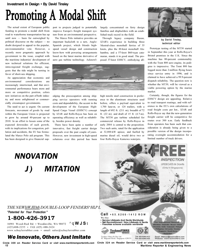 Maritime Reporter Magazine, page 12,  Nov 2002