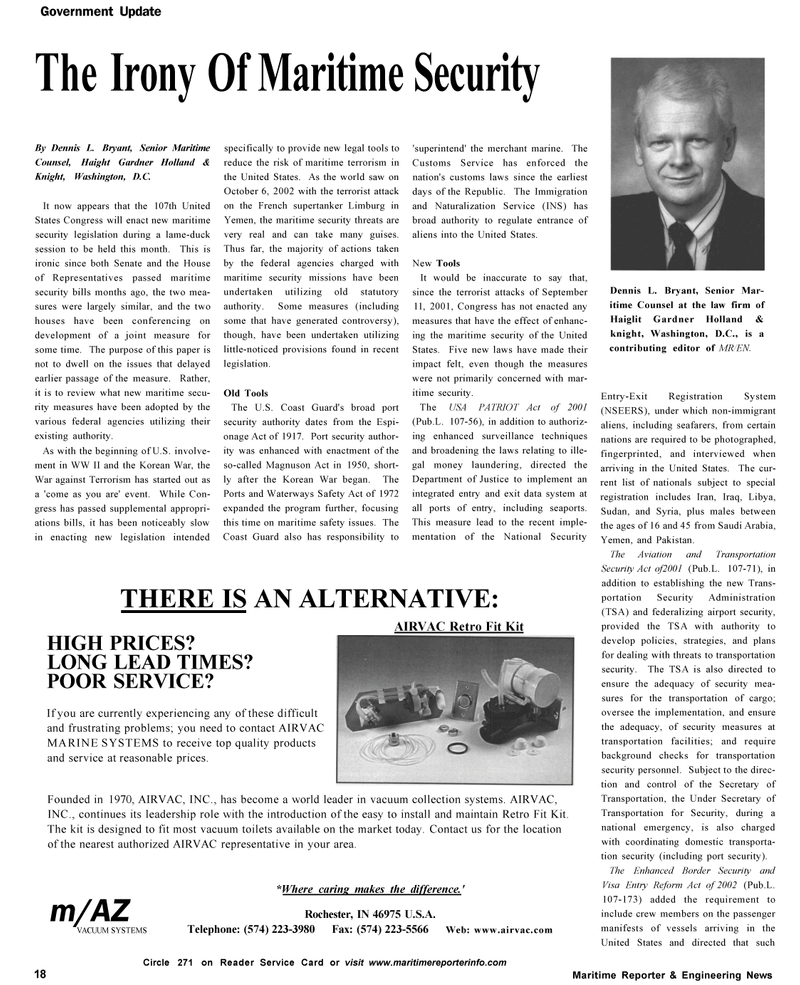Maritime Reporter Magazine, page 18,  Nov 2002