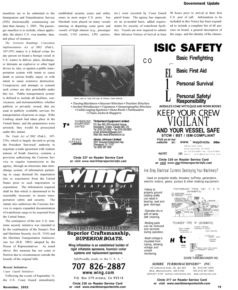 Maritime Reporter Magazine, page 19,  Nov 2002
