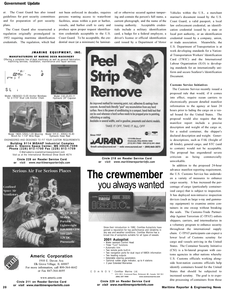 Maritime Reporter Magazine, page 20,  Nov 2002