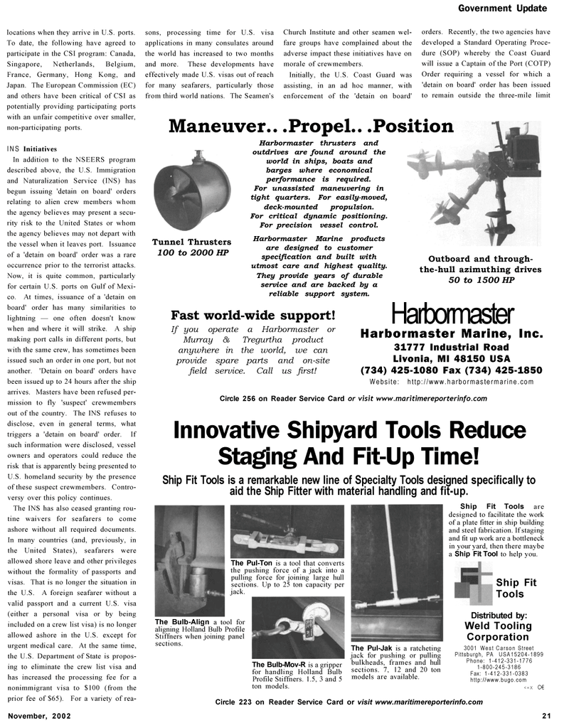 Maritime Reporter Magazine, page 21,  Nov 2002