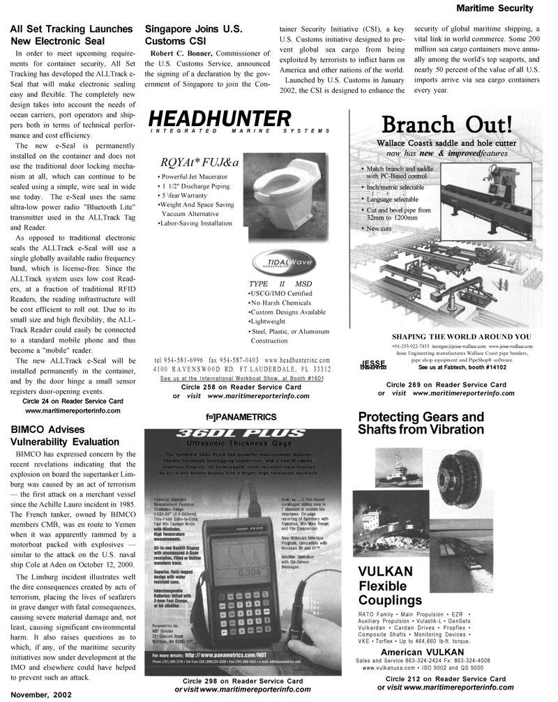 Maritime Reporter Magazine, page 25,  Nov 2002