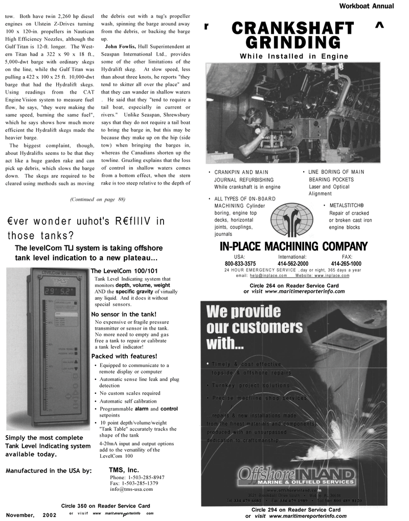 Maritime Reporter Magazine, page 47,  Nov 2002