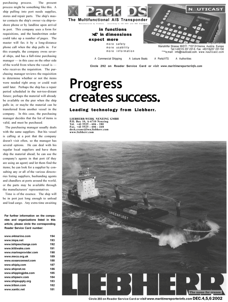 Maritime Reporter Magazine, page 55,  Nov 2002
