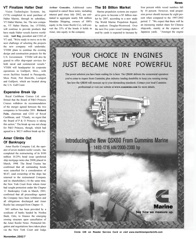 Maritime Reporter Magazine, page 5,  Nov 2002