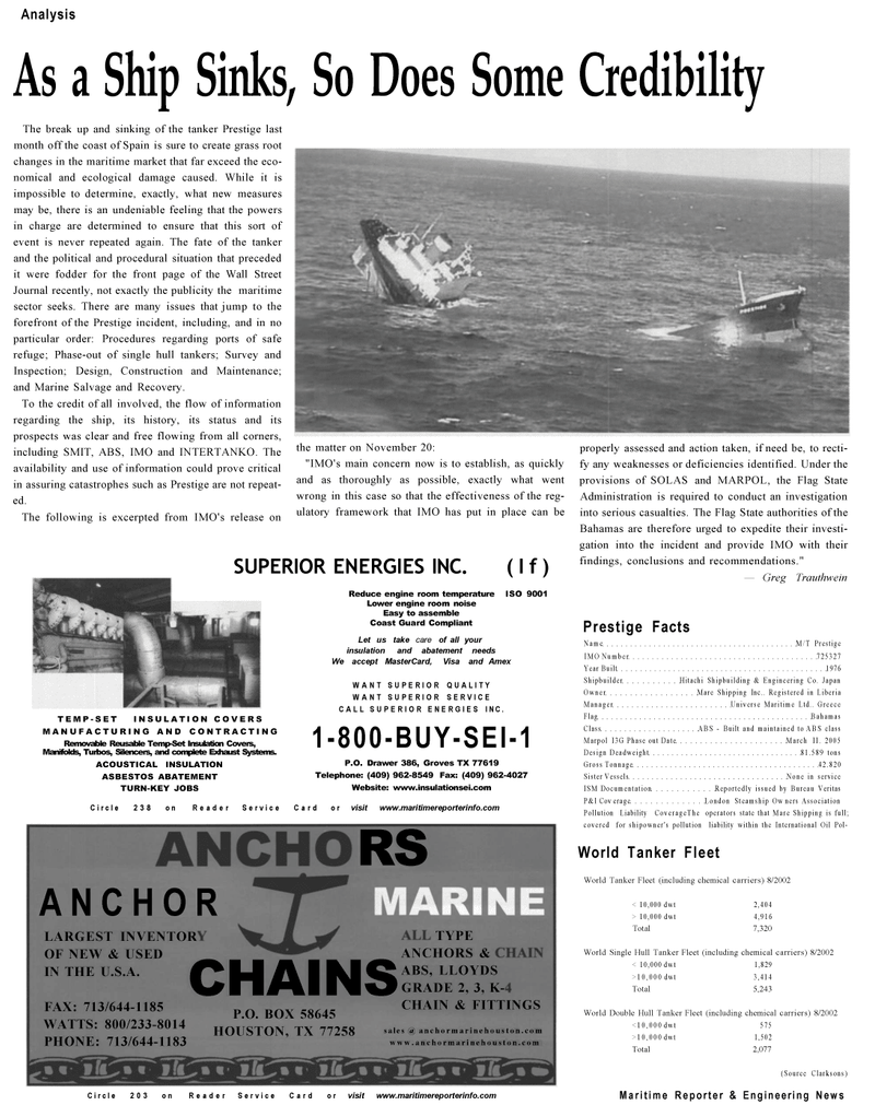 Maritime Reporter Magazine, page 8,  Dec 2002