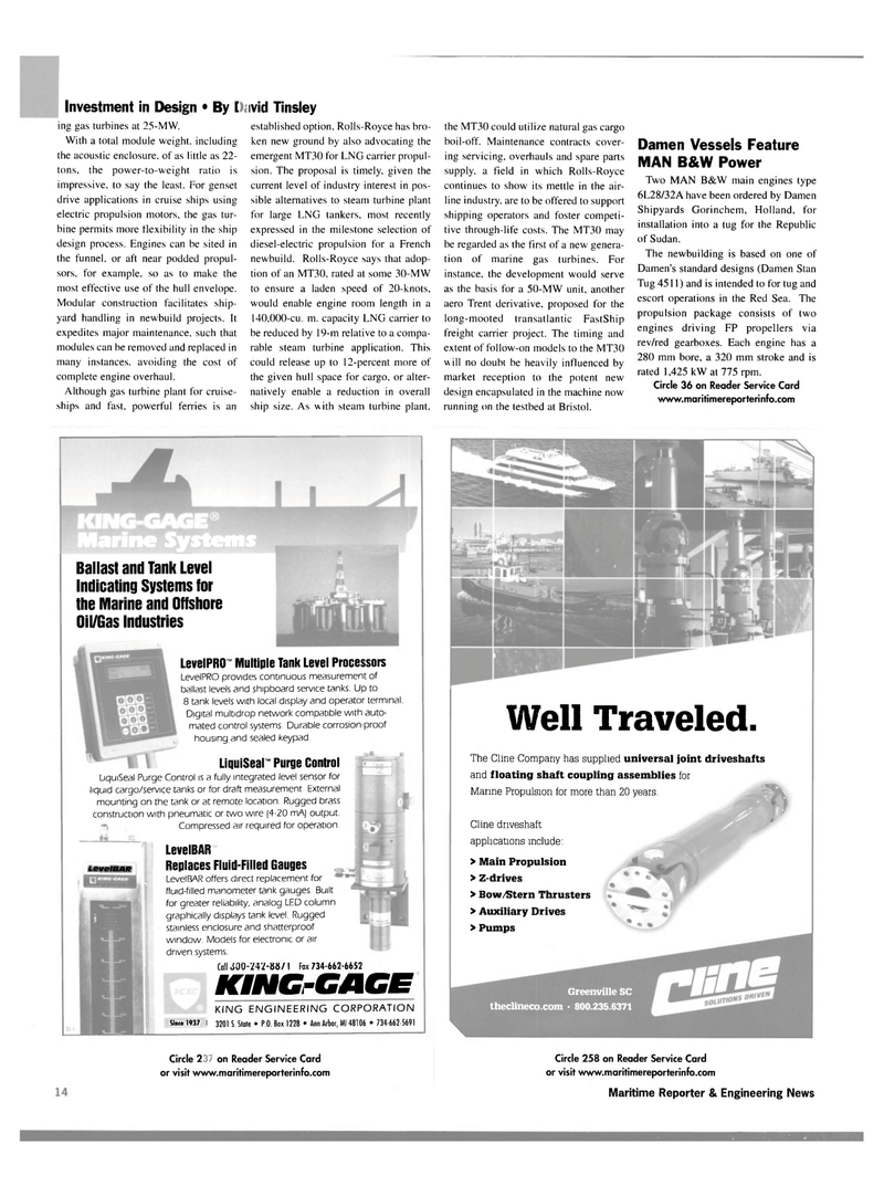 Maritime Reporter Magazine, page 14,  Jan 2003