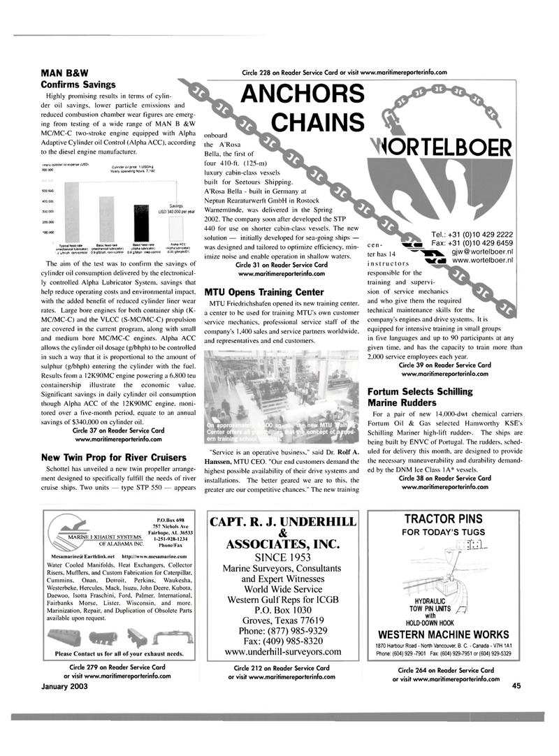 Maritime Reporter Magazine, page 45,  Jan 2003