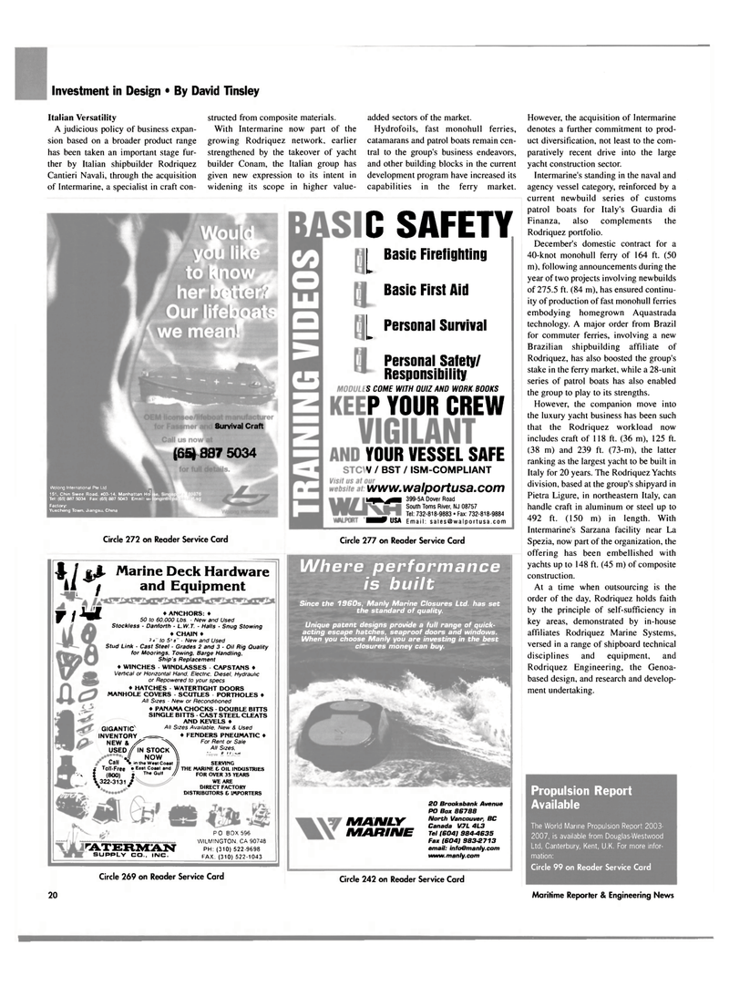 Maritime Reporter Magazine, page 20,  Feb 2003