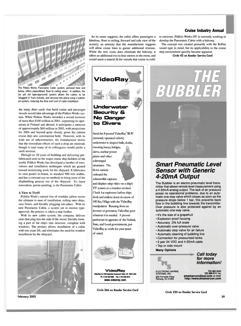 Maritime Reporter Magazine, page 29,  Feb 2003