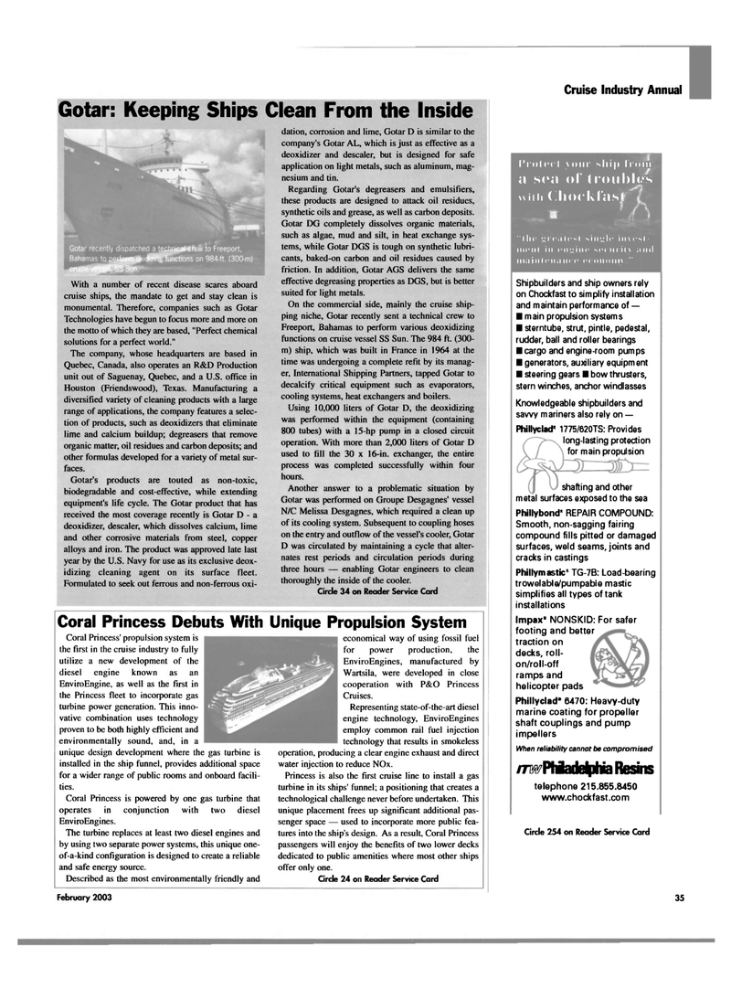 Maritime Reporter Magazine, page 35,  Feb 2003