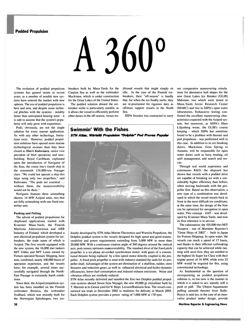 Maritime Reporter Magazine, page 38,  Feb 2003