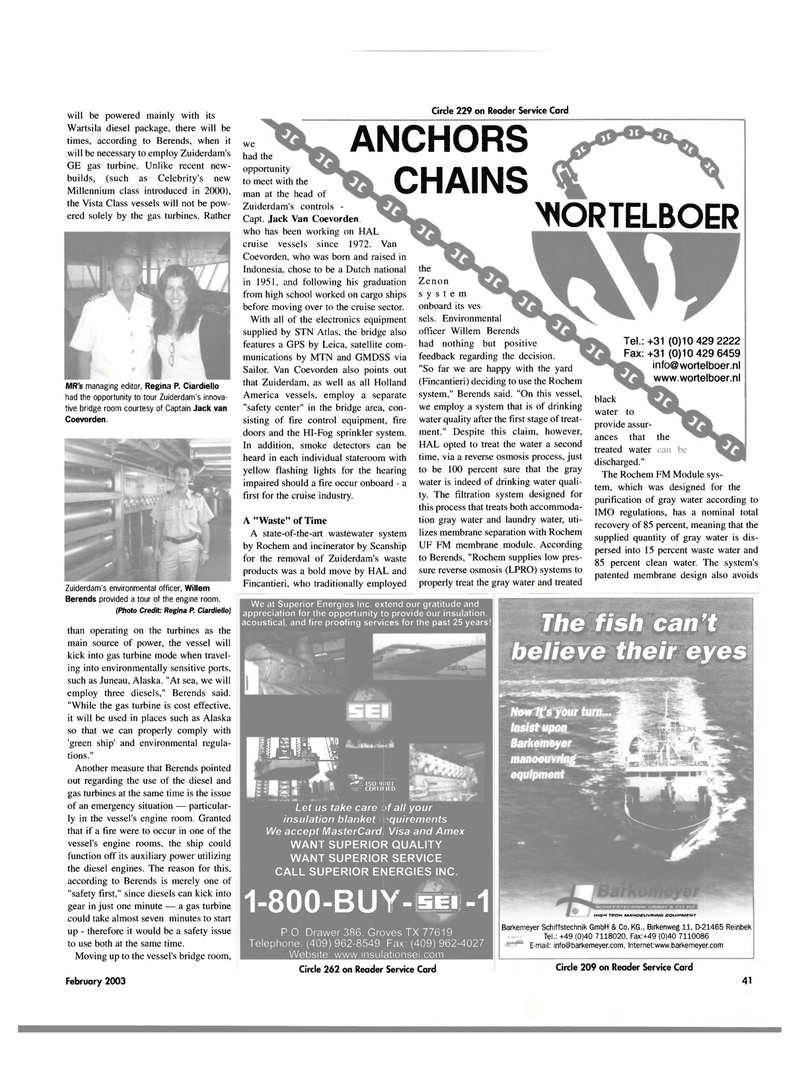 Maritime Reporter Magazine, page 41,  Feb 2003
