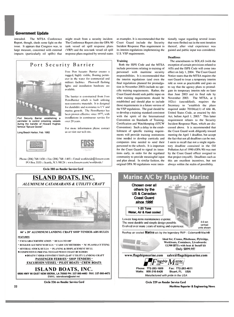 Maritime Reporter Magazine, page 22,  Mar 2003
