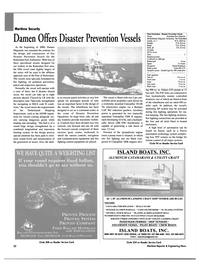 Maritime Reporter Magazine, page 22,  May 2003