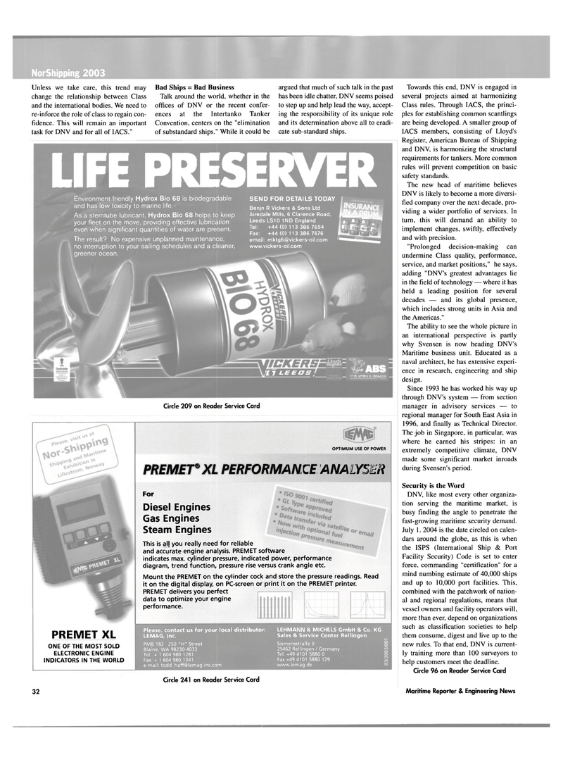 Maritime Reporter Magazine, page 32,  May 2003