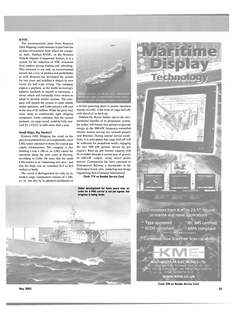 Maritime Reporter Magazine, page 35,  May 2003