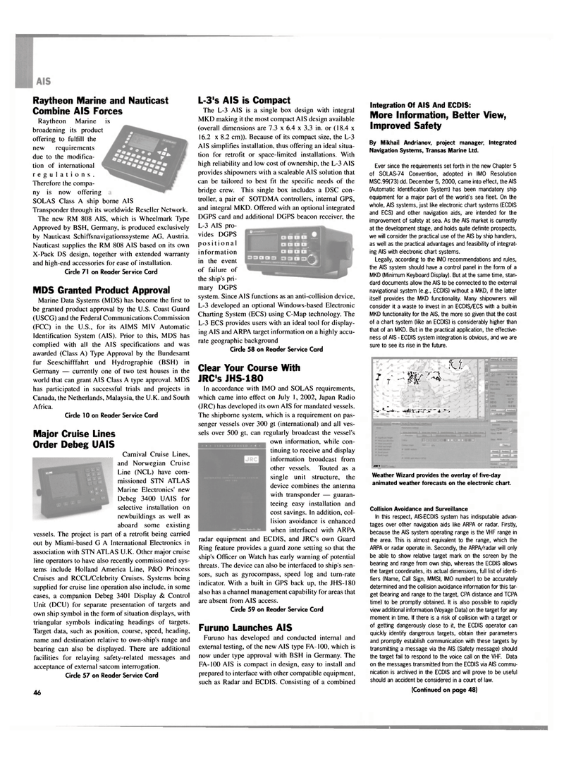 Maritime Reporter Magazine, page 44,  May 2003