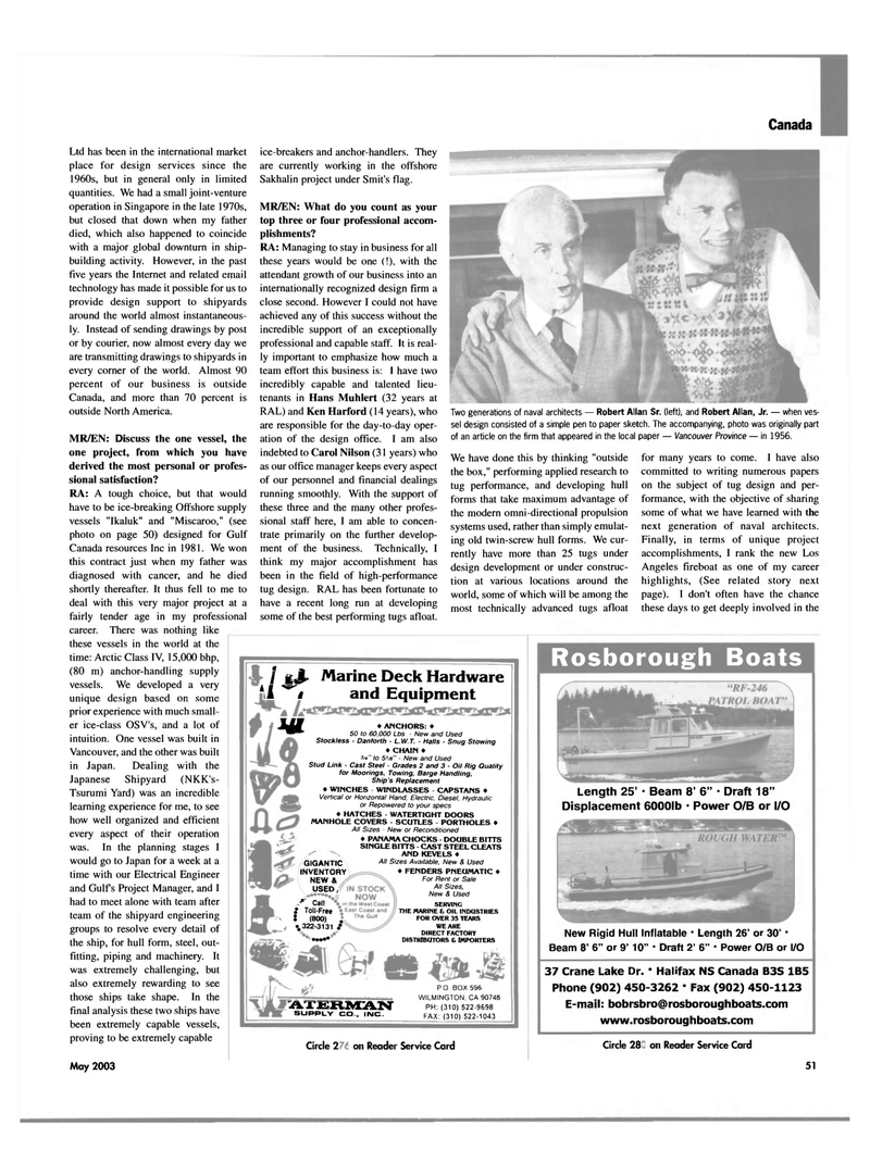 Maritime Reporter Magazine, page 51,  May 2003