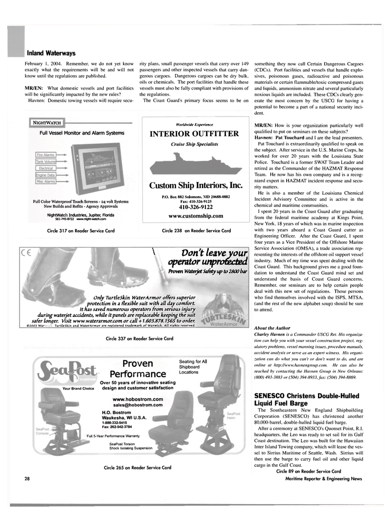 Maritime Reporter Magazine, page 28,  Jun 2003