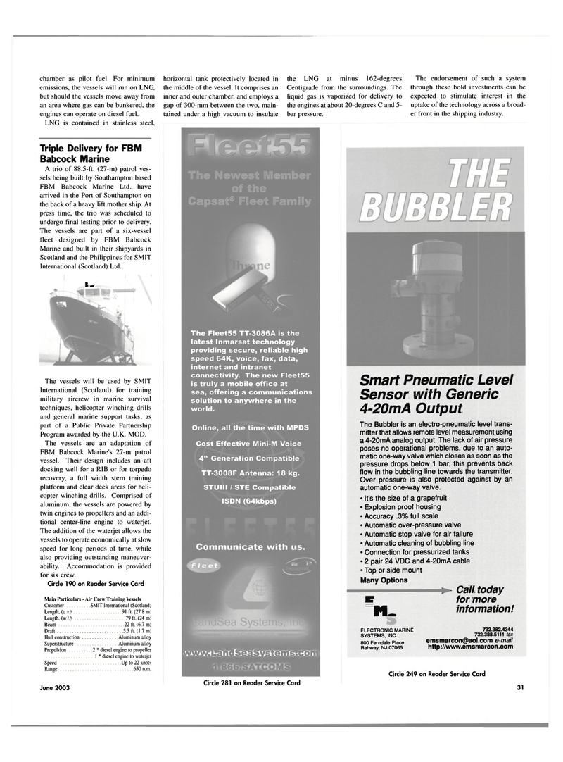 Maritime Reporter Magazine, page 31,  Jun 2003