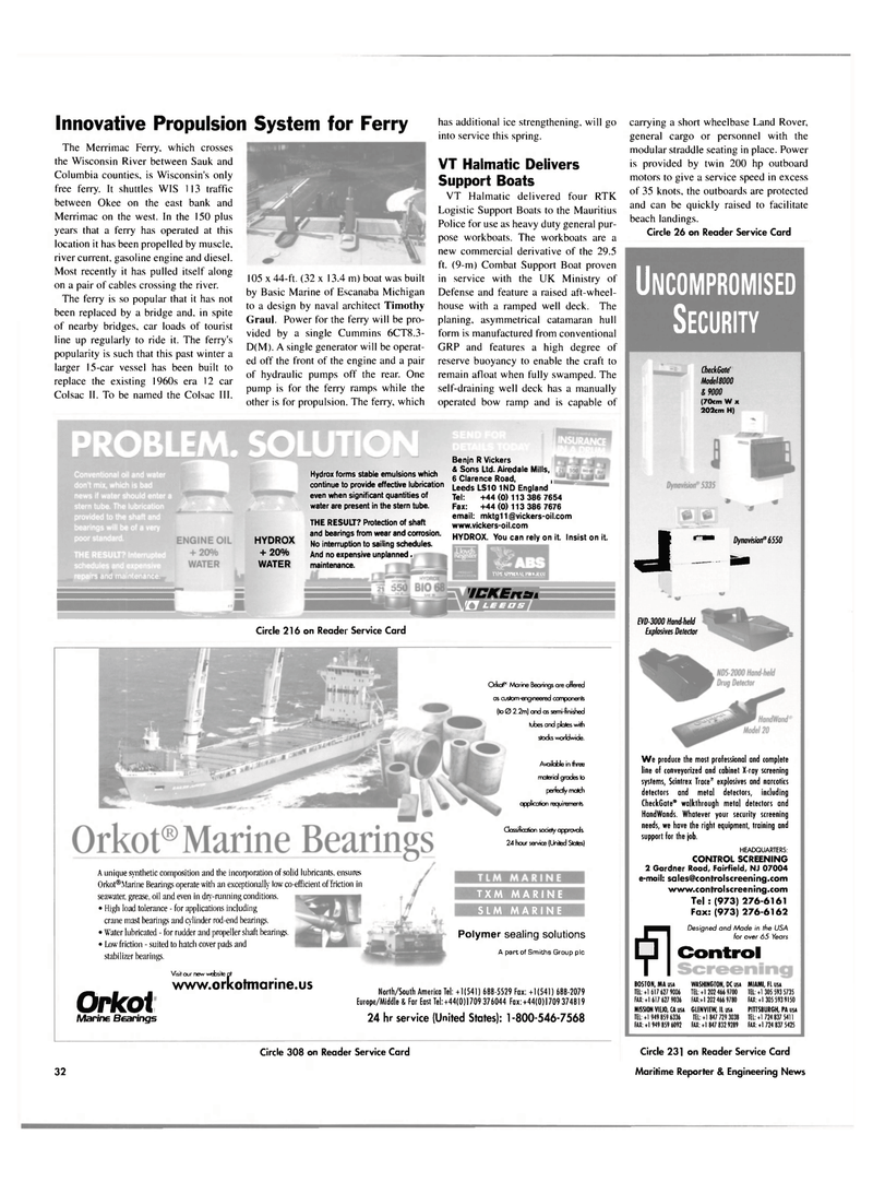Maritime Reporter Magazine, page 32,  Jun 2003