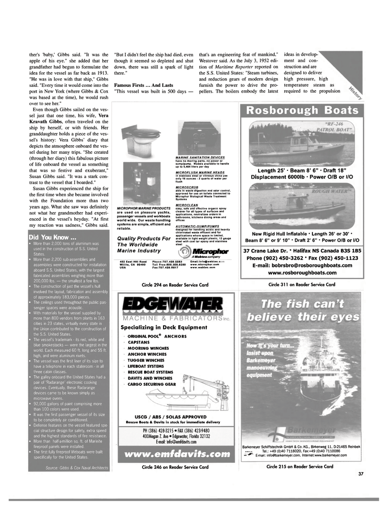Maritime Reporter Magazine, page 37,  Jun 2003