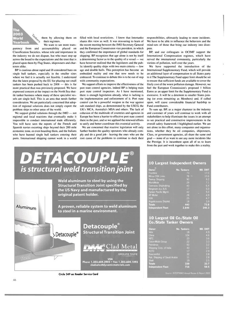 Maritime Reporter Magazine, page 46,  Jun 2003