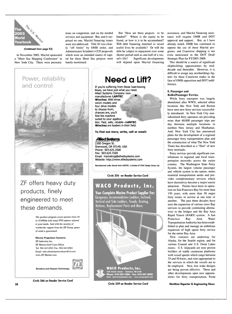 Maritime Reporter Magazine, page 58,  Jun 2003