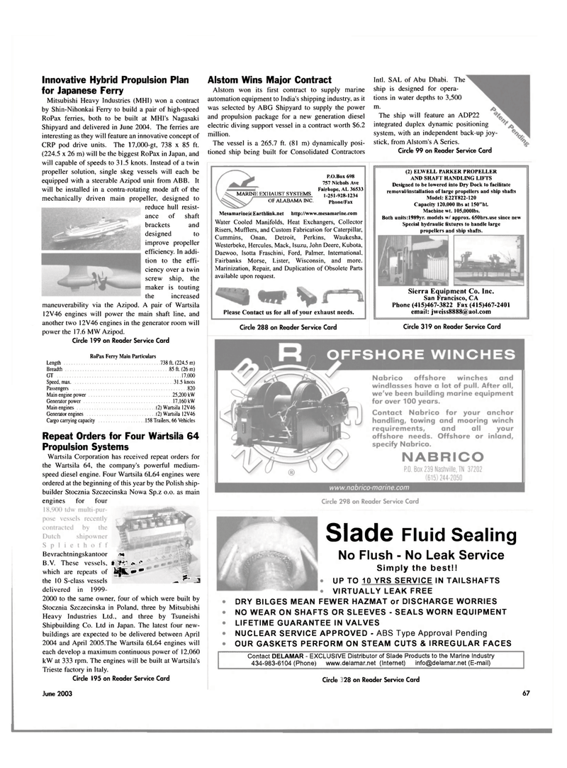 Maritime Reporter Magazine, page 67,  Jun 2003