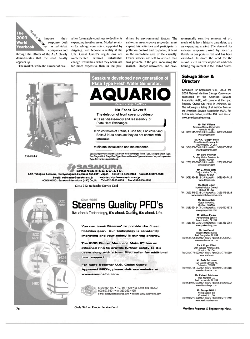 Maritime Reporter Magazine, page 76,  Jun 2003