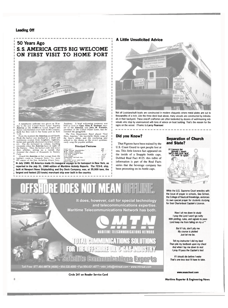 Maritime Reporter Magazine, page 8,  Jul 2003
