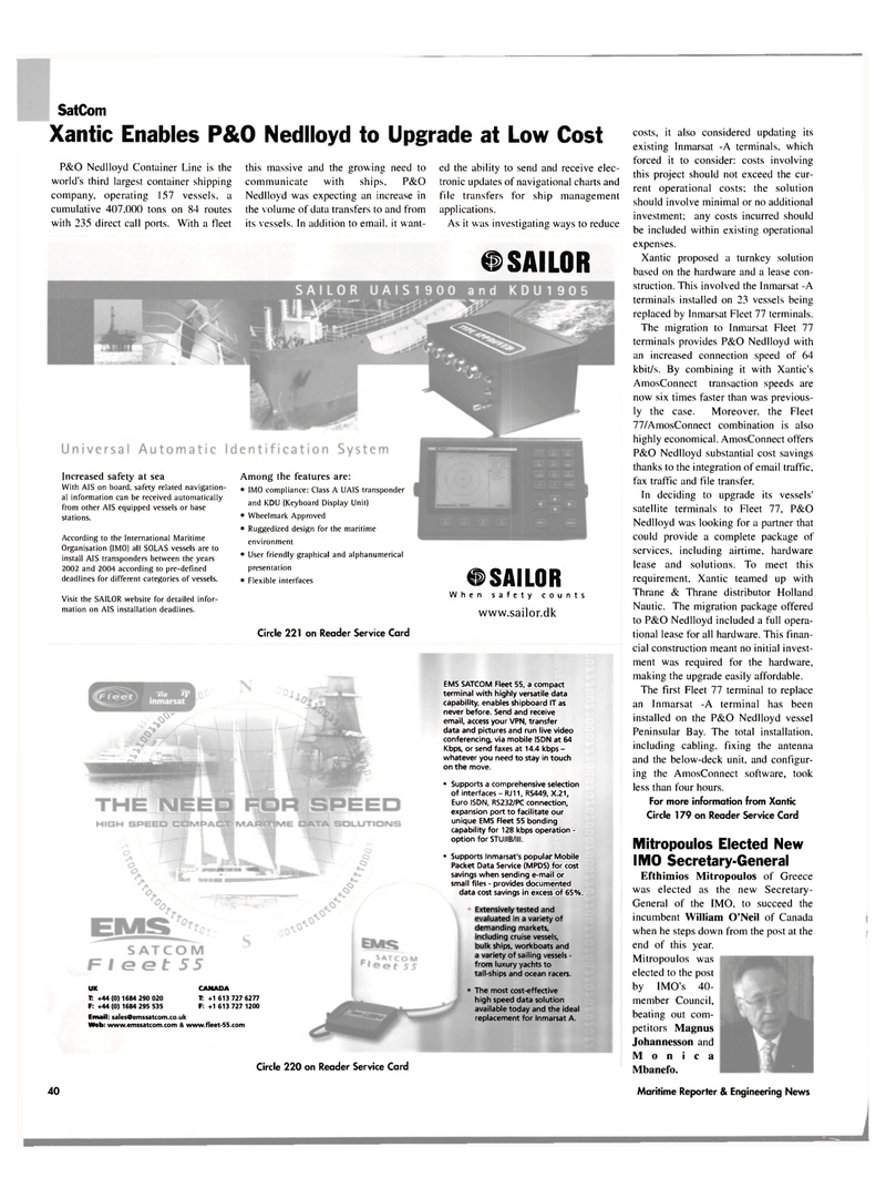 Maritime Reporter Magazine, page 38,  Jul 2003