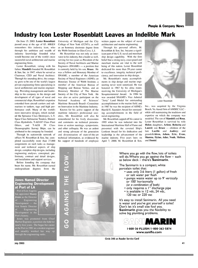 Maritime Reporter Magazine, page 39,  Jul 2003