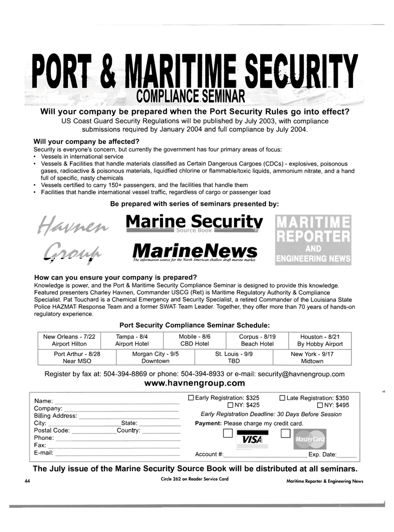 Maritime Reporter Magazine, page 42,  Jul 2003
