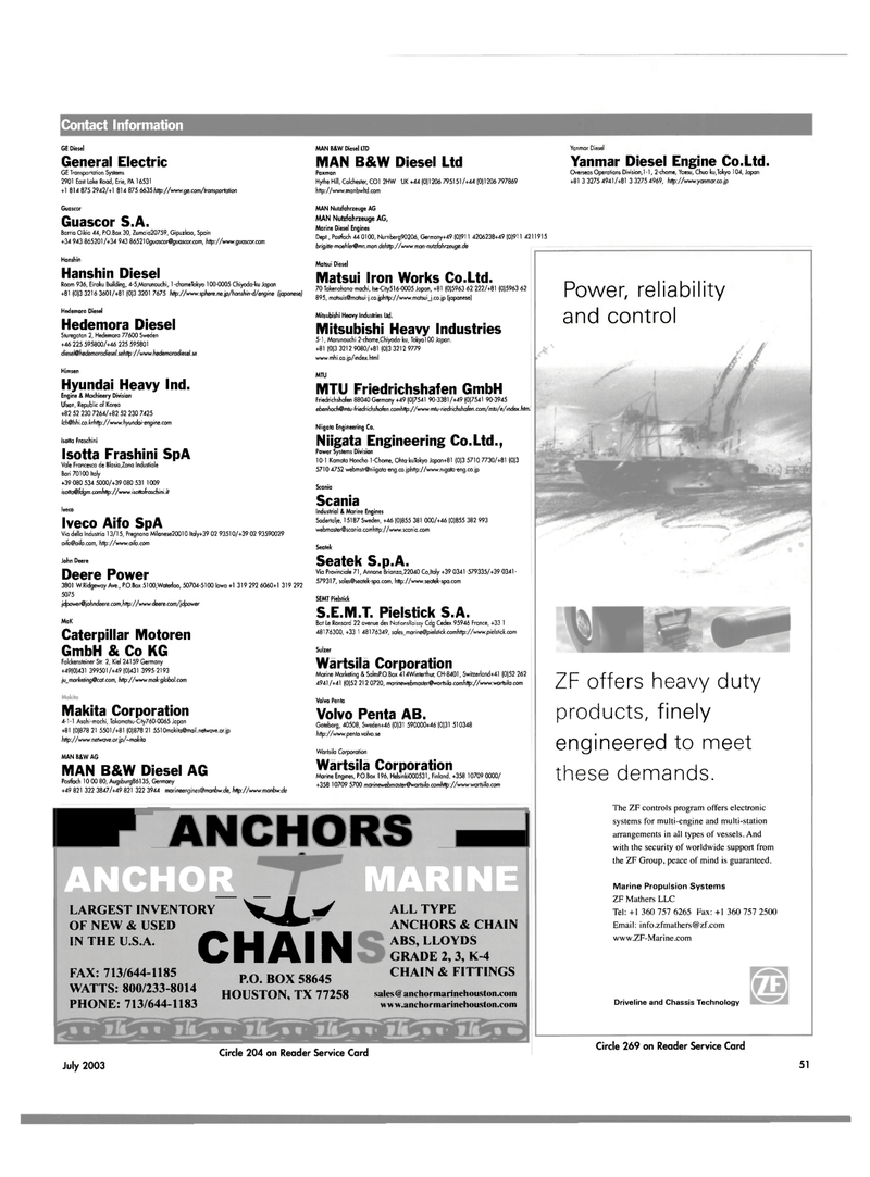 Maritime Reporter Magazine, page 49,  Jul 2003