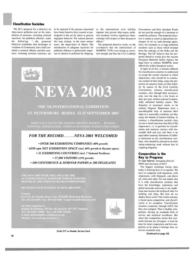 Maritime Reporter Magazine, page 36,  Aug 2003