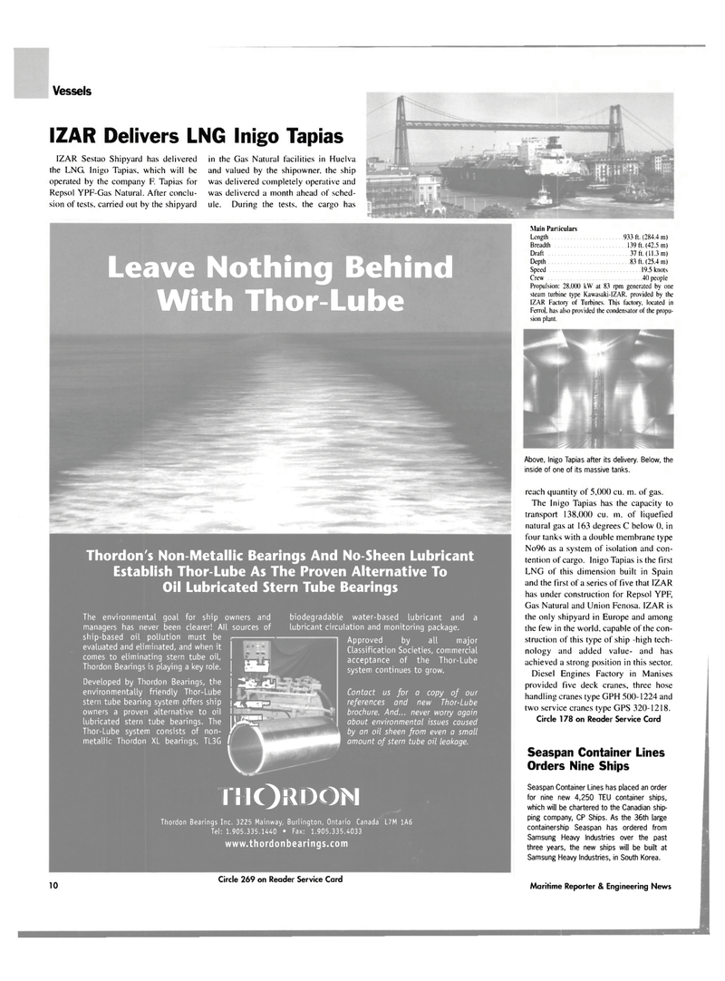 Maritime Reporter Magazine, page 10,  Sep 2003