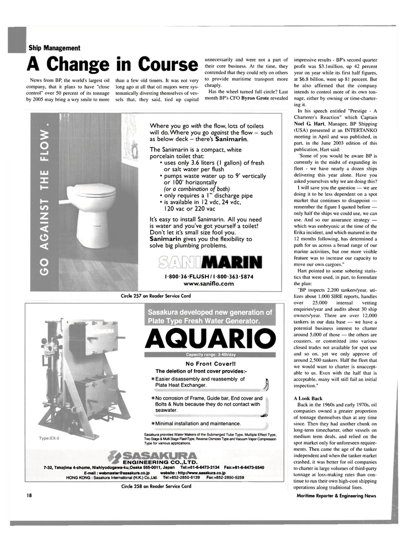 Maritime Reporter Magazine, page 18,  Sep 2003