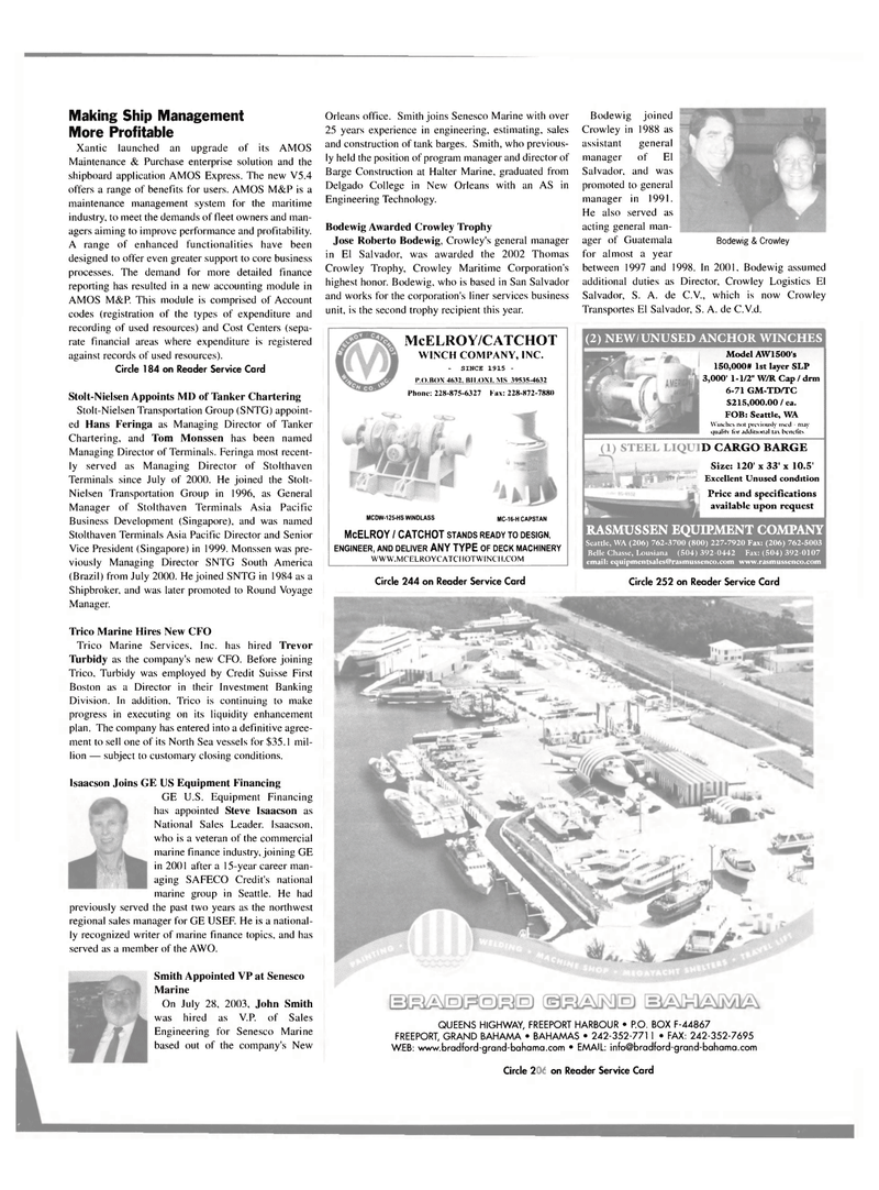Maritime Reporter Magazine, page 23,  Sep 2003